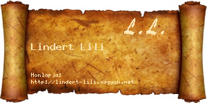 Lindert Lili névjegykártya